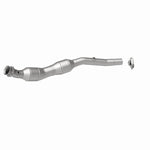 MagnaFlow 4551722 carb direct-fit catalytic converter, front three-quarter view of the turntable spin