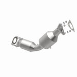 MagnaFlow 5481098 carb direct-fit catalytic converter, opposite rear three-quarter view of the turntable spin