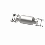 MagnaFlow 5571741 carb direct-fit catalytic converter, opposite rear three-quarter view of the turntable spin