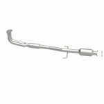 MagnaFlow 21-374 oem grade direct-fit catalytic converter, side view of the turntable spin