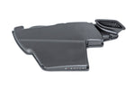 Carbon fiber airbox lid with textured weave finish, curved shape with mounting tabs and integrated air duct - Eventuri airbox lid for BMW M3
