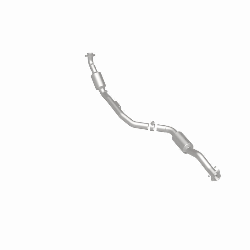 MagnaFlow 551639 carb direct-fit catalytic converter, rear three-quarter view of the turntable spin