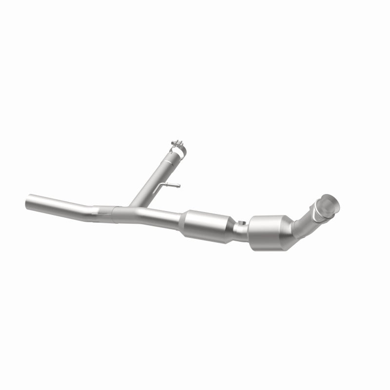 MagnaFlow 5582706 carb direct-fit catalytic converter, opposite rear three-quarter view of the turntable spin