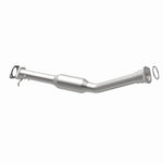 MagnaFlow 4561221 carb direct-fit catalytic converter, opposite rear three-quarter view of the turntable spin