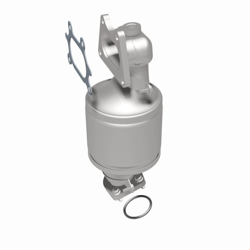 MagnaFlow 5582740 carb manifold converter, rear three-quarter view of the turntable spin