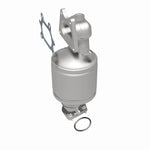 MagnaFlow 5582740 carb manifold converter, rear three-quarter view of the turntable spin