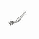 MagnaFlow 4561892 carb direct-fit catalytic converter, opposite front three-quarter view of the turntable spin