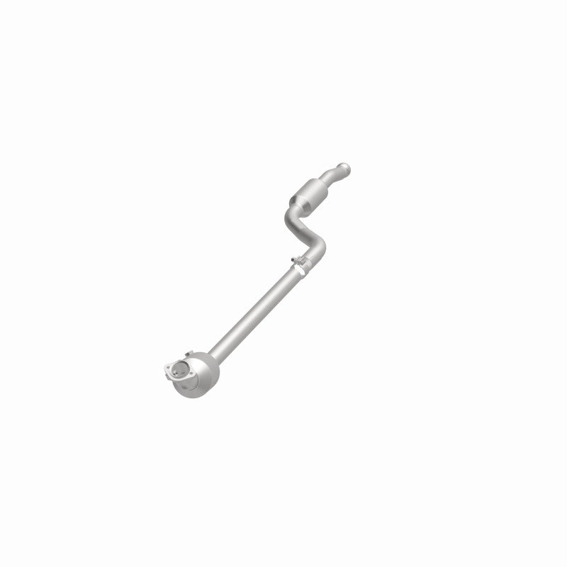 MagnaFlow 21-439 oem grade direct-fit catalytic converter, opposite front three-quarter view of the turntable spin