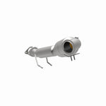 MagnaFlow 5551253 carb direct-fit catalytic converter, front three-quarter view of the turntable spin