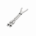 MagnaFlow 5421094 carb direct-fit catalytic converter, opposite front three-quarter view of the turntable spin