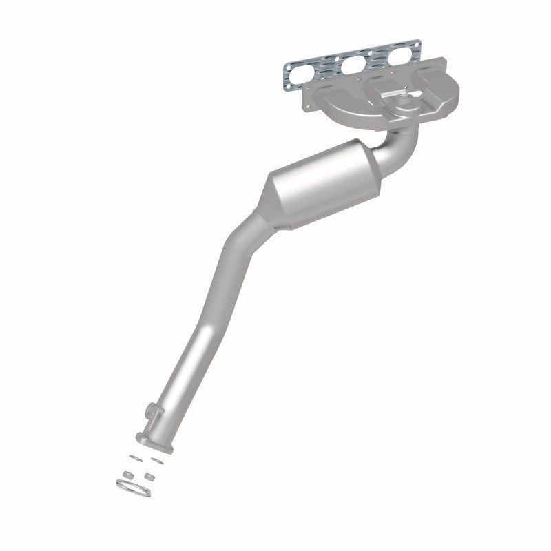 MagnaFlow 4551772 carb manifold converter, rear three-quarter view of the turntable spin
