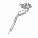 MagnaFlow 4551772 carb manifold converter, rear three-quarter view of the turntable spin