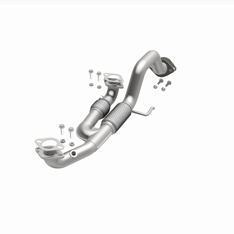 BRExhaust 107-0253 exhaust pipe, opposite front three-quarter view of the turntable spin