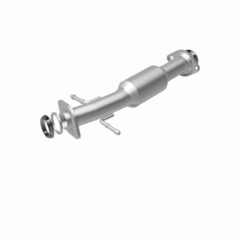 MagnaFlow 5592097 carb direct-fit catalytic converter, rear view of the turntable spin