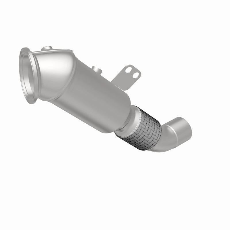 MagnaFlow 280513 oem grade direct-fit catalytic converter, rear three-quarter view of the turntable spin