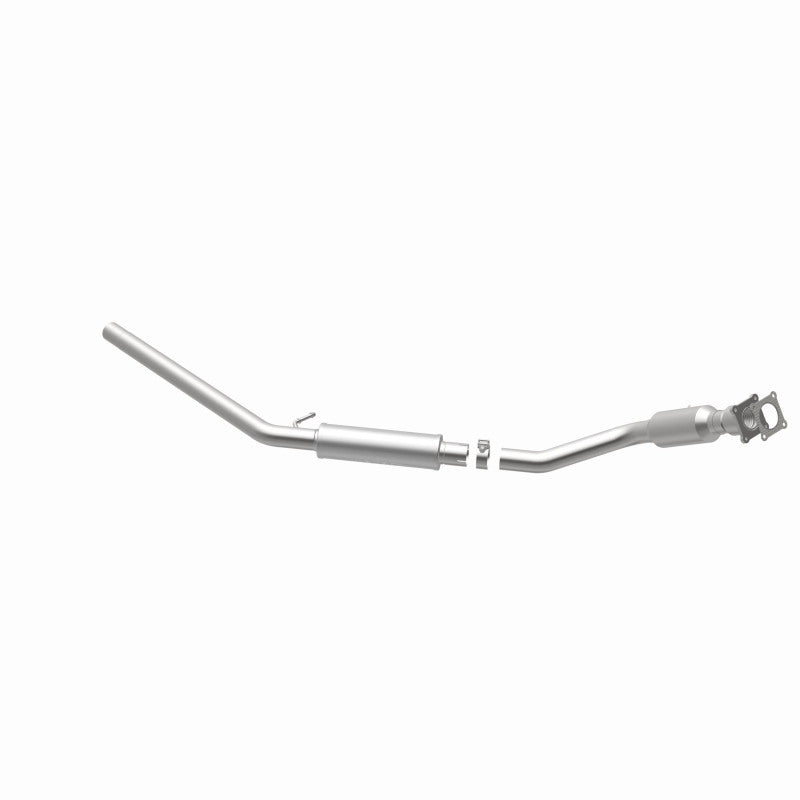 MagnaFlow 5551448 carb direct-fit catalytic converter, opposite rear three-quarter view of the turntable spin
