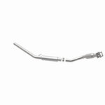 MagnaFlow 5551448 carb direct-fit catalytic converter, opposite rear three-quarter view of the turntable spin