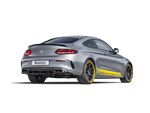 Akrapovic AMG C63 Coupe Evolution Line Cat Back (Titanium) w/ Carbon Tips (Req. Link Pipe) MTP-ME/T/3H for Mercedes-Benz C63 AMG Coupe C205 2017-2021, rear view