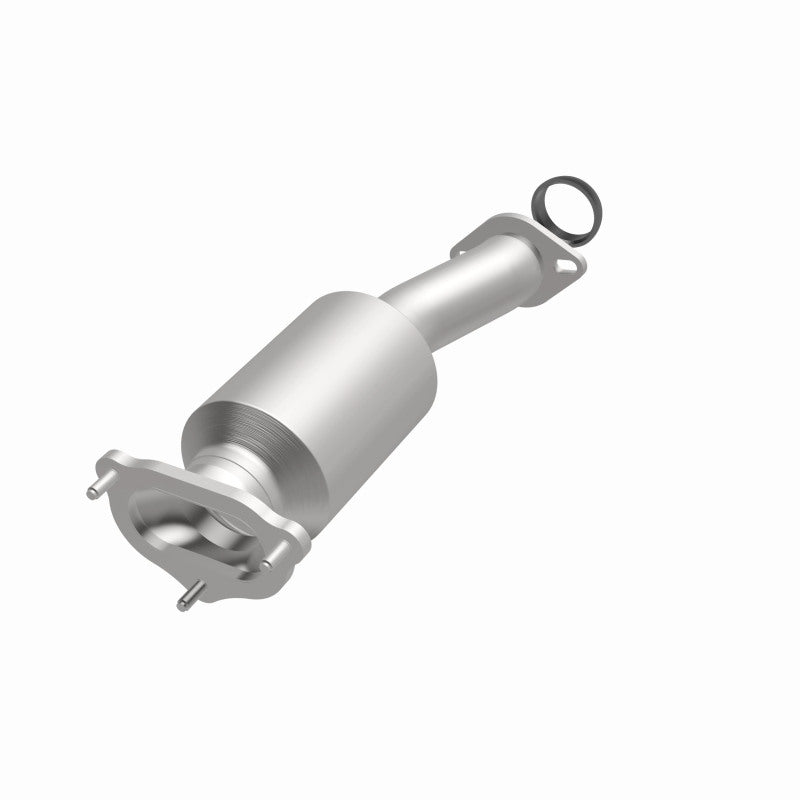 MagnaFlow 5491121 carb direct-fit catalytic converter, opposite front three-quarter view of the turntable spin