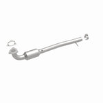 MagnaFlow 5551534 carb direct-fit catalytic converter, front three-quarter view of the turntable spin