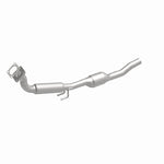 MagnaFlow 5561526 carb direct-fit catalytic converter, front three-quarter view of the turntable spin