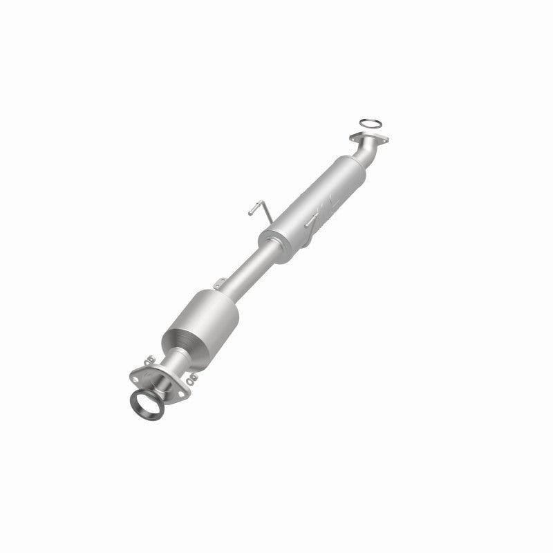 MagnaFlow 5592547 carb direct-fit catalytic converter, opposite front three-quarter view of the turntable spin