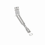 MagnaFlow 51360 oem grade direct-fit catalytic converter, rear three-quarter view of the turntable spin