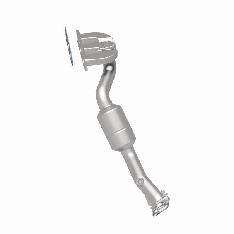 MagnaFlow 5551995 carb manifold converter, rear three-quarter view of the turntable spin