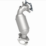 MagnaFlow 280176 oem grade direct-fit catalytic converter, opposite rear three-quarter view of the turntable spin
