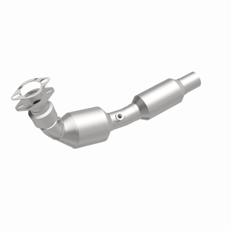 MagnaFlow 5411939 carb direct-fit catalytic converter, front three-quarter view of the turntable spin