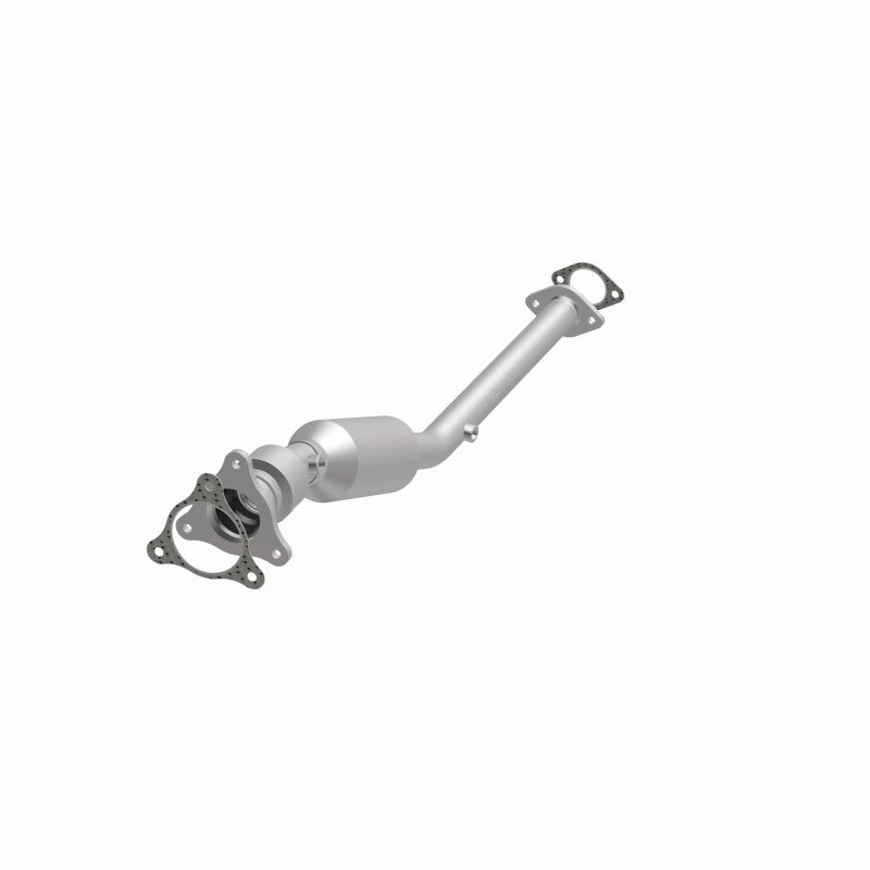 MagnaFlow 5461137 carb direct-fit catalytic converter, opposite front three-quarter view of the turntable spin