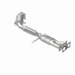 MagnaFlow 21-508 oem grade direct-fit catalytic converter, rear view of the turntable spin