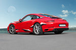 Red Porsche 991.2 Carrera with the Capristo valved exhaust