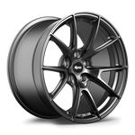 Gunmetal finish alloy wheel with multi-spoke design shown at three-quarter angle on white background - APEX Wheels wheel for 18x10.5 ET22 5x114.3 - Satin Black
