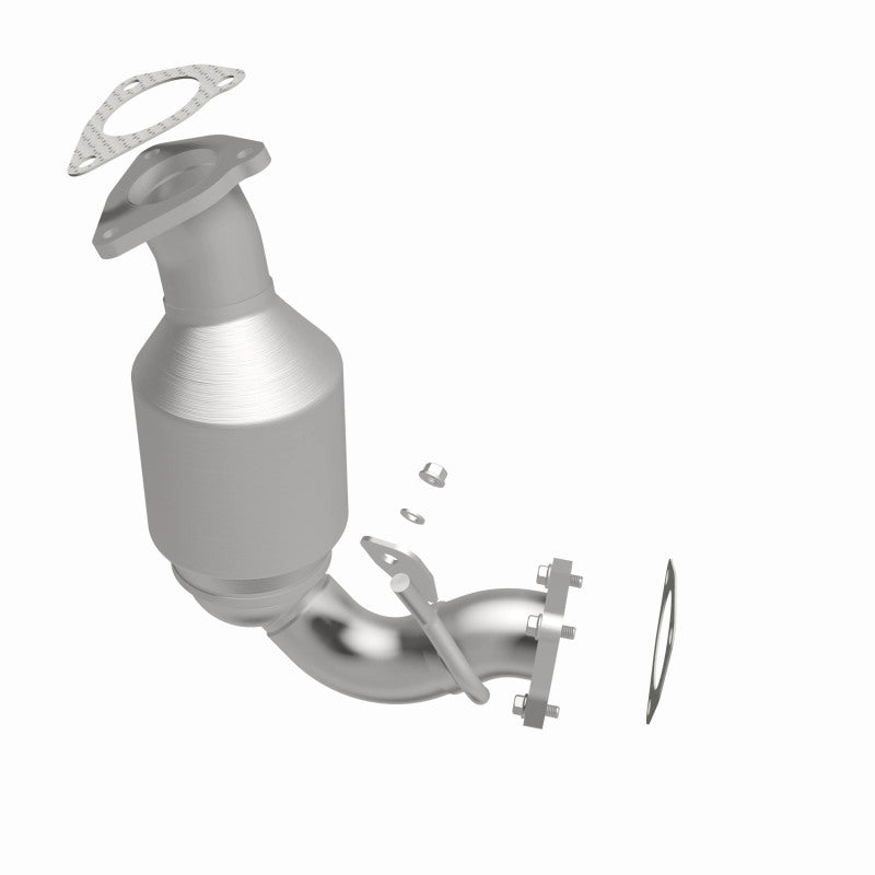 MagnaFlow 21-812 oem grade direct-fit catalytic converter, side view of the turntable spin