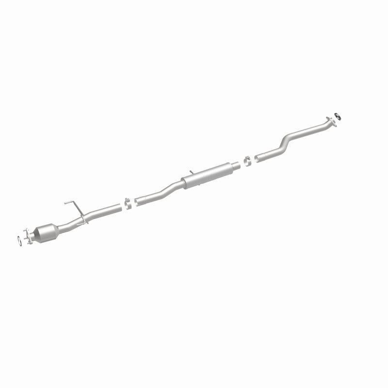 MagnaFlow 5491043 carb direct-fit catalytic converter, front three-quarter view of the turntable spin