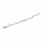 MagnaFlow 5491043 carb direct-fit catalytic converter, front three-quarter view of the turntable spin