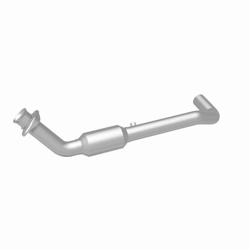 MagnaFlow 5451155 carb direct-fit catalytic converter, rear three-quarter view of the turntable spin