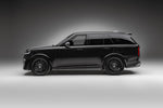 Side profile of a black Range Rover L460 Urban Widetrack with wide arches and carbon sills