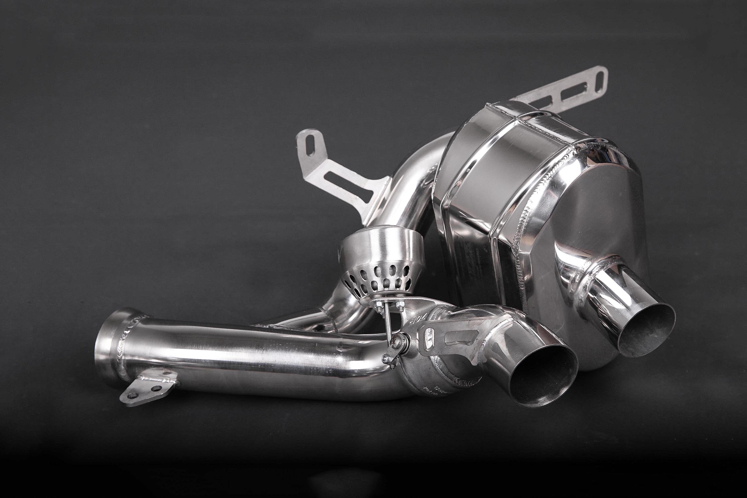 Capristo Ferrari F12 / 812 valved muffler with perforated valve cap