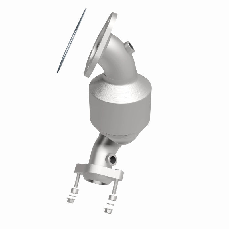 MagnaFlow 551942 carb direct-fit catalytic converter, side view of the turntable spin