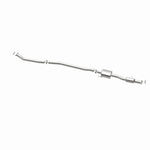 MagnaFlow 5592335 carb direct-fit catalytic converter, opposite rear three-quarter view of the turntable spin