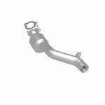 MagnaFlow 5592595 carb direct-fit catalytic converter, rear three-quarter view of the turntable spin