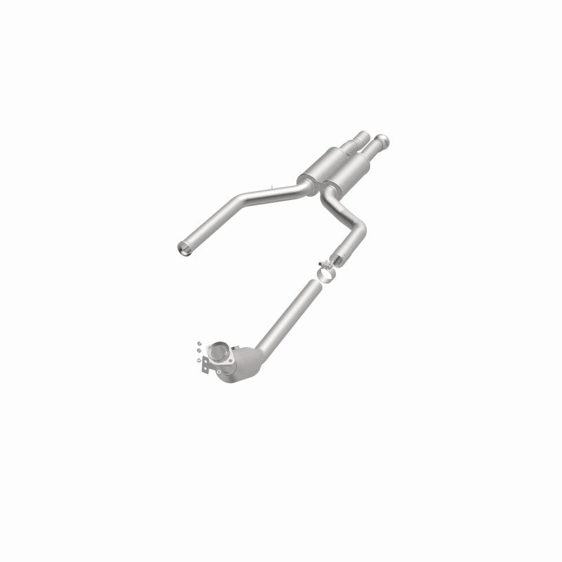 MagnaFlow 52996 oem grade direct-fit catalytic converter, opposite front three-quarter view of the turntable spin