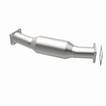 MagnaFlow 3322433 carb direct-fit catalytic converter, opposite rear three-quarter view of the turntable spin