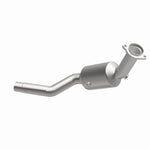 MagnaFlow 5561954 carb direct-fit catalytic converter, opposite front three-quarter view of the turntable spin