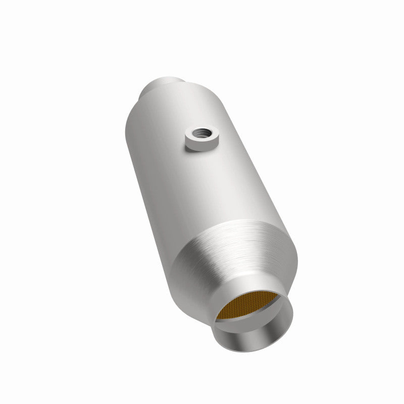MagnaFlow 5451354 universal catalytic converter, opposite side view of the turntable spin