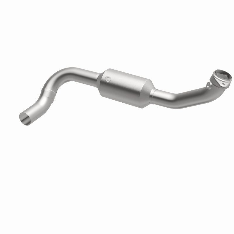 MagnaFlow 4451166 carb direct-fit catalytic converter, opposite front three-quarter view of the turntable spin