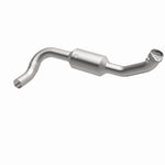 MagnaFlow 4451166 carb direct-fit catalytic converter, opposite front three-quarter view of the turntable spin