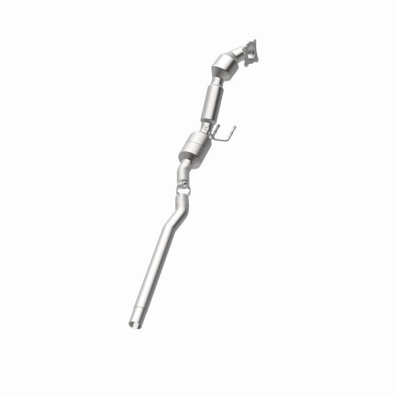 MagnaFlow 52380 oem grade direct-fit catalytic converter, opposite rear three-quarter view of the turntable spin